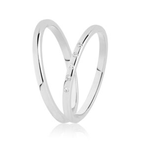 BARTOLI Colibri vielsesringe i 8 kt. Hvidguld med Diamanter 0,05 ct. - 1,5 mm