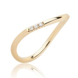 BARTOLI Elegance Alliancering i 14 kt. Guld med Diamanter - 0,03 ct.