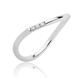 BARTOLI Elegance Alliancering i 14 kt. Hvidguld med Diamanter - 0,03 ct.