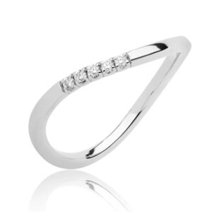 BARTOLI Elegance Alliancering i 14 kt. Hvidguld med Diamanter - 0,05 ct.