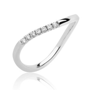 BARTOLI Elegance Alliancering i 14 kt. Hvidguld med Diamanter - 0,07 ct.