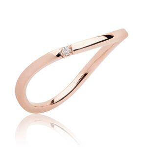 BARTOLI Elegance Alliancering i 14 kt. Rosaguld med Diamant - 0,01 ct