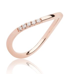 BARTOLI Elegance Alliancering i 14 kt. Rosaguld med Diamanter - 0,05 ct.