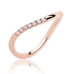 BARTOLI Elegance Alliancering i 14 kt. Rosaguld med Diamanter - 0,07 ct.