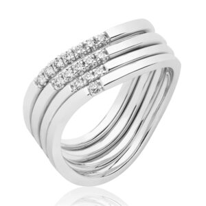 BARTOLI Elegance - Allianceringe 14 kt. Hvidguld - 0,16 ct.