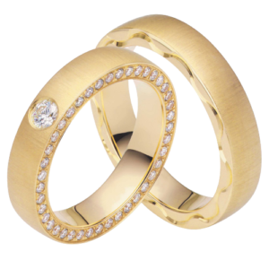 BARTOLI Excelsior Vielsesringe i 8 kt. Guld med Diamanter 0,56 ct. 4,5 mm