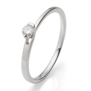 BARTOLI Solitairering i 18 kt. Hvidguld - 0,11 ct.