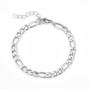 Baía Jewellery - Figaro armbånd, 16-19 cm Rustfrit stål