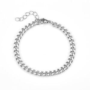 Baía Jewellery - Panser Facet armbånd, 16-19 cm Rustfrit stål