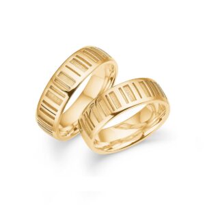 Barcode Vielsesringe 14K Guld