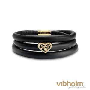 Christina Design London Jewelry & Watches - Mors dag Kampagne armbånd læder m/forgyldt charm 605-MOM18-G