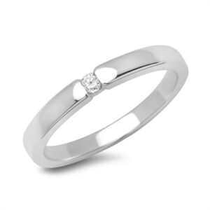 Forlovelsesring i 14 kt. Hvidguld med Diamant - 0,05 ct.