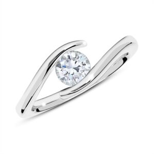 Forlovelsesring i 14 kt. Hvidguld med Diamant - 0,50 ct.