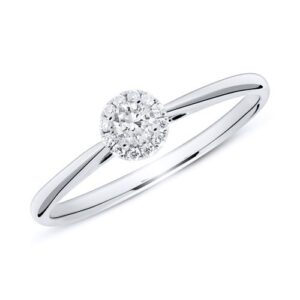 Forlovelsesring i 14 kt. Hvidguld med Diamanter - 0,15 ct