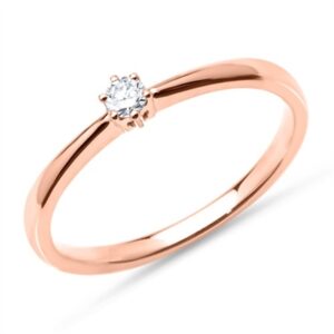 Forlovelsesring i 14 kt. Rosaguld med Diamant - 0,10 ct.