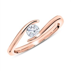 Forlovelsesring i 14 kt. Rosaguld med Diamant - 0,25 ct.