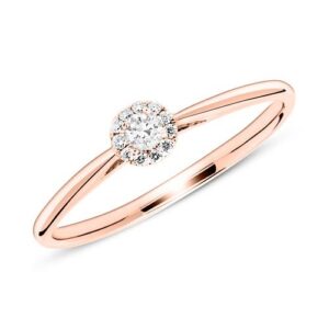 Forlovelsesring i 14 kt. Rosaguld med Diamanter - 0,10 ct.