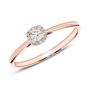 Forlovelsesring i 14 kt. Rosaguld med Diamanter - 0,14 ct.