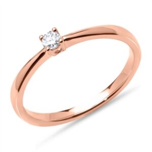 Forlovelsesring i 18 kt. Rosaguld med Diamant - 0,10 ct.