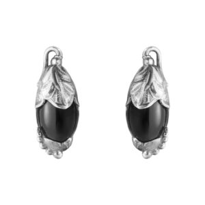 Georg Jensen - Heritage 2024 øreclips, onyx Sølv sterlingsølv