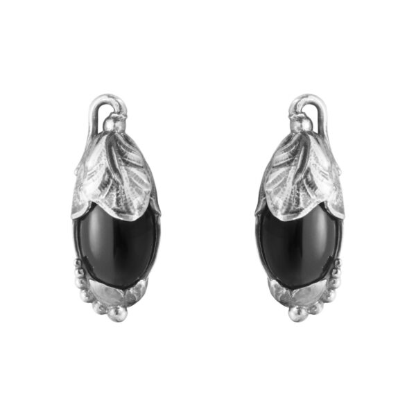 Georg Jensen - Heritage 2024 øreclips, onyx Sølv sterlingsølv