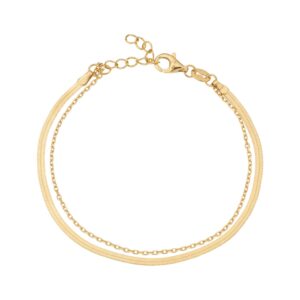 LuvaLu Jewellery - Calais armbånd, 16+3cm Forgyldt sølv sterlingsølv