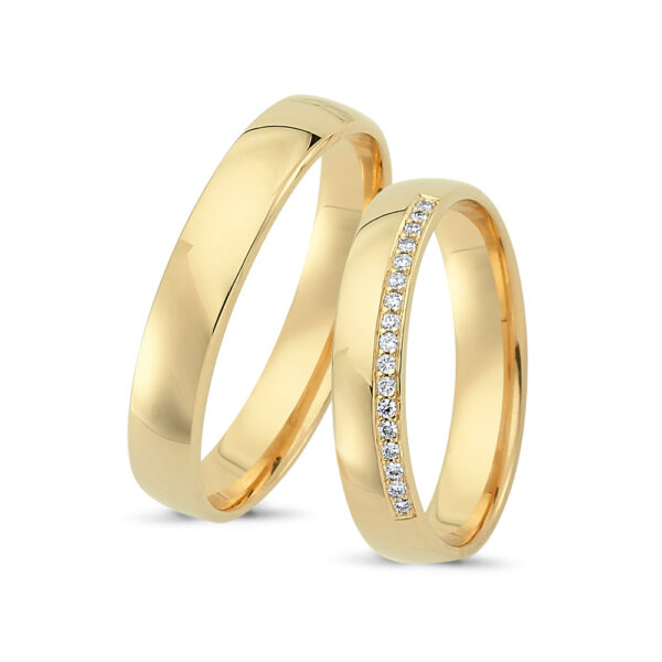 Nuran - Vielsesring 4 mm 14 kt guld