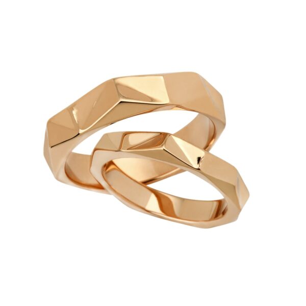 Origami Vielsesringe 14K Guld