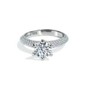 Oxford 6 fatninger solitaire ring med sidesten