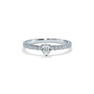 Oxford silver pear solitaire ring med sten