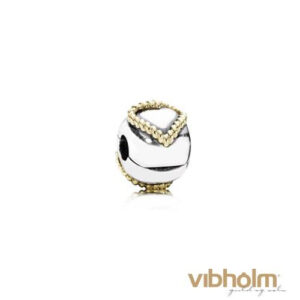 Pandora - Braided Heart Charm sølv/14 karat guld 790599