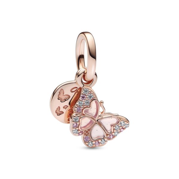 Pandora - Butterfly charm rosa forgyldt sølv