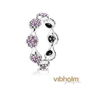 Pandora - Eight Pod Purple Pavé Ring sølv m/ zirkonia 190889CFP