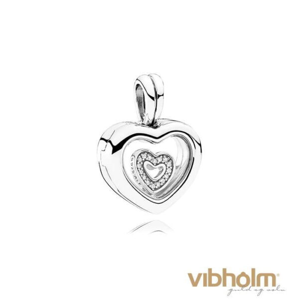 Pandora - Heart Locket Charm vedhæng sølv 792111CZ