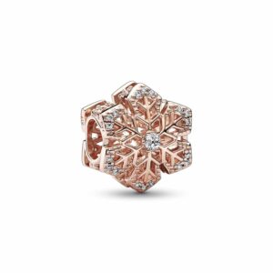 Pandora - Julesnefnug charm rosa forgyldt sølv