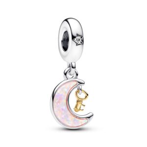 Pandora - Key & Moon charm Sølv og forgyldt metalblanding