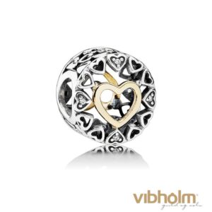 Pandora - Loving Circle Charm sterlingsølv/14 kt. guld 792009CZ