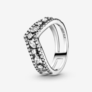 Pandora - Sparkling Marquise Wishbone sølv