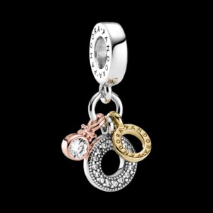 Pandora - Triple Monogram & Logo charm 799044C01