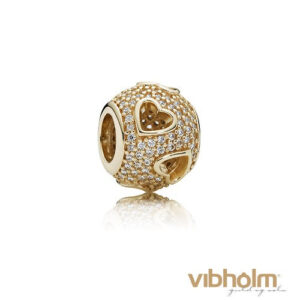 Pandora - Tumbling Hearts Charm 14 karat guld m/zirkonia 750840CZ