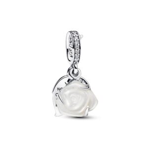 Pandora - White Rose in Bloom charm Sølv