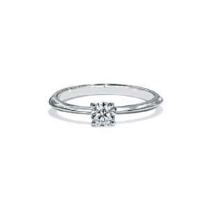 Paris rund diamant solitaire forlovelsesring i hvidguld