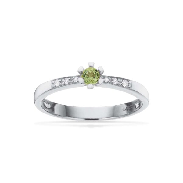 Scrouples - Vida Darling ring 8 kt. hvidguld med grøn peridot Guld