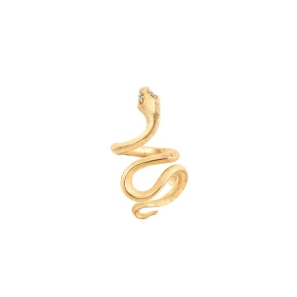 Snakes Charm Stor 18K Guld