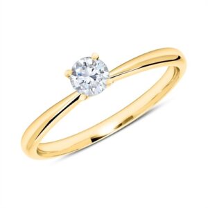 Solitairering 14 kt. Guld med Diamant - 0,25 ct.