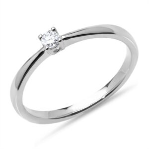 Solitairering i 18 kt. Hvidguld med Diamant 0,10 ct.