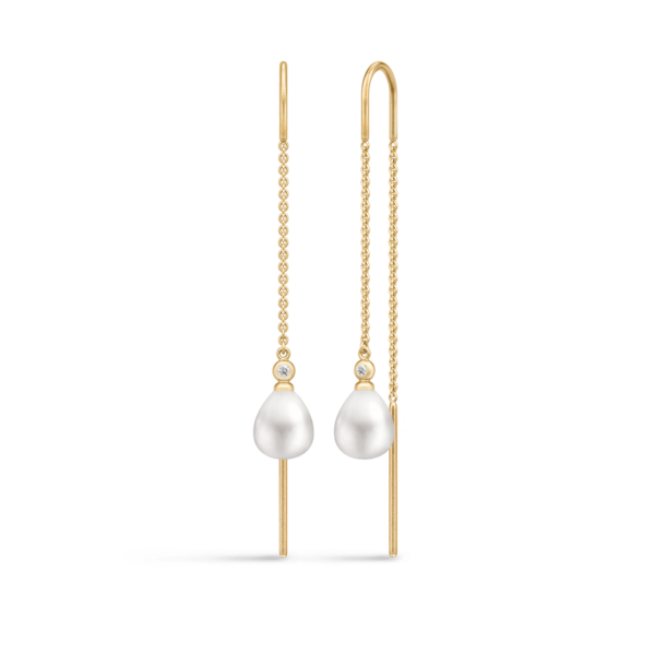 Tasha Chain Earrings White Pearl