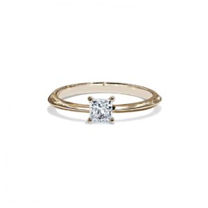 Valentine solitaire forlovelsesring med firkantet diamant