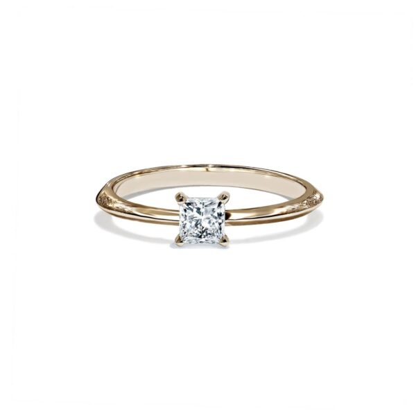 Valentine solitaire forlovelsesring med firkantet diamant