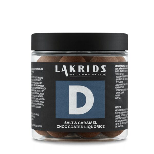 D - Lakrids med hvid chok, salt og karamel (250 g)